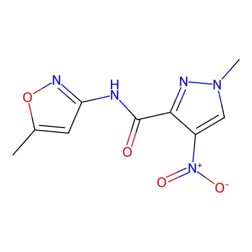 4-硝基-1-甲基-N-(5-甲基-3-异噁唑基)-1H-吡唑-3-甲酰胺 structure