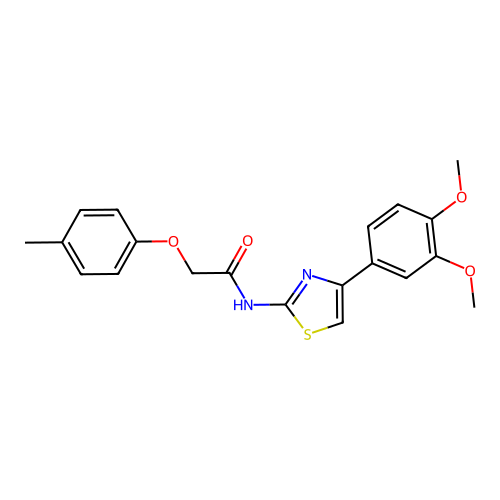 N-[4-(3,4-dimethoxyphenyl)-1,3-thiazol-2-yl]-2-(4-methylphenoxy)acetamide structure