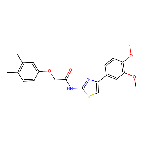 N-[4-(3,4-dimethoxyphenyl)-1,3-thiazol-2-yl]-2-(3,4-dimethylphenoxy)acetamide structure