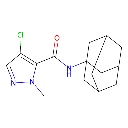 N-(1-adamantyl)-4-chloro-1-methyl-1H-pyrazole-5-carboxamide structure