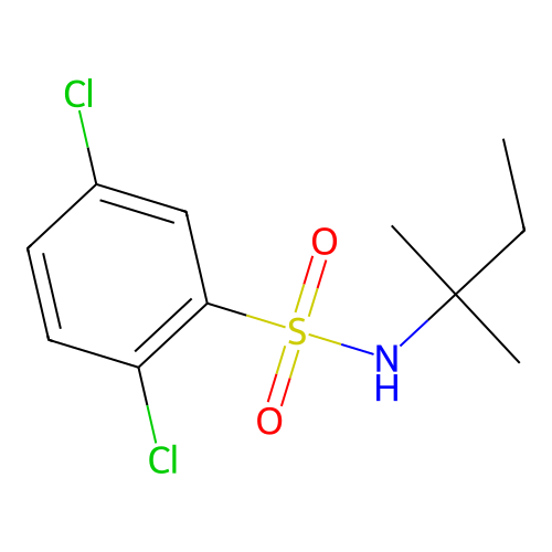 2,5-dichloro-N-(tert-pentyl)benzenesulfonamide structure