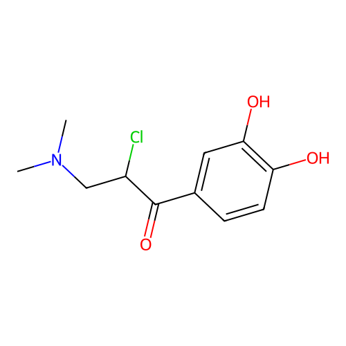 2-Chloro-1-(3,4-dihydroxyphenyl)-3-(dimethylamino)propan-1-one structure