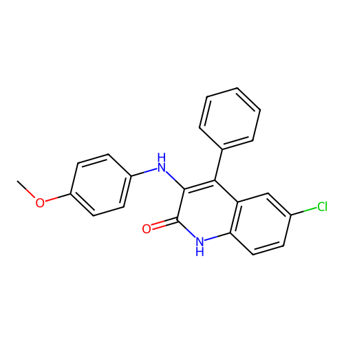 6-chloro-3-[(4-methoxyphenyl)amino]-4-phenylquinolin-2(1H)-one structure