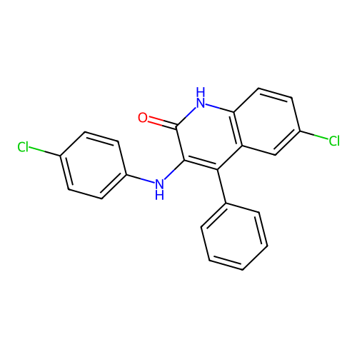 6-chloro-3-[(4-chlorophenyl)amino]-4-phenylquinolin-2(1H)-one structure