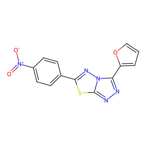 3-(Furan-2-yl)-6-(4-nitrophenyl)[1,2,4]triazolo[3,4-b][1,3,4]thiadiazole structure