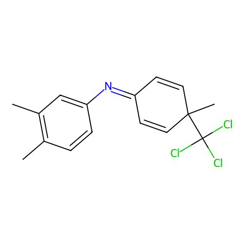 3,4-dimethyl-N-[4-methyl-4-(trichloromethyl)cyclohexa-2,5-dien-1-ylidene]aniline structure