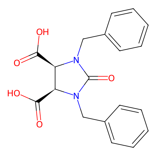 cis-1,3-Dibenzyl-2-imidazolidone-4,5-dicarboxylic acid structure