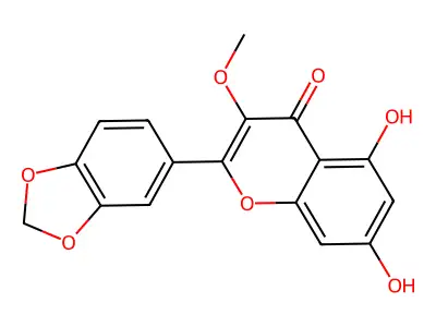 2-(1,3-Benzodioxol-5-yl)-5,7-dihydroxy-3-methoxy-4H-chromen-4-one structure