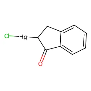Chloro-(3-oxo-1,2-dihydroinden-2-yl)mercury structure