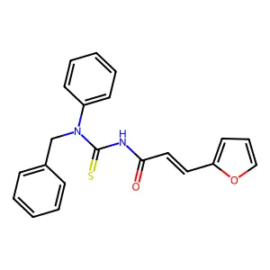 (E)-N-[benzyl(phenyl)carbamothioyl]-3-(furan-2-yl)prop-2-enamide structure