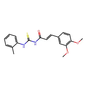 (2E)-3-(3,4-dimethoxyphenyl)-N-[(2-methylphenyl)carbamothioyl]prop-2-enamide structure