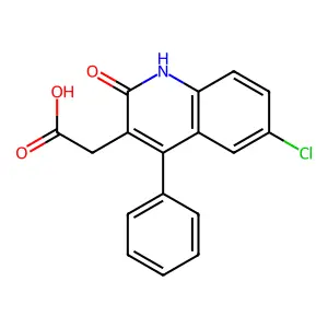 2-(6-Chloro-2-oxo-4-phenyl-1,2-dihydroquinolin-3-yl)acetic acid structure