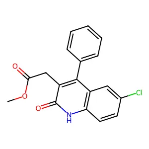 Methyl 6-chloro-1,2-dihydro-2-oxo-4-phenyl-3-quinolineacetate structure
