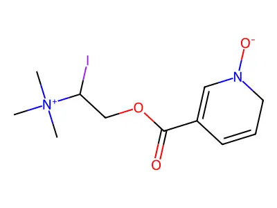 Choline, iodide, nicotinate, N-oxide structure