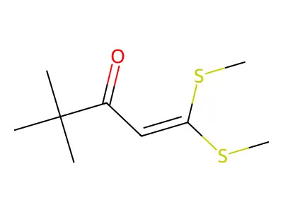 4,4-Dimethyl-1,1-bis(methylsulfanyl)pent-1-en-3-one structure