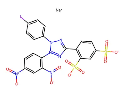 sodium;4-[2-(2,4-dinitrophenyl)-3-(4-iodophenyl)tetrazol-2-ium-5-yl]benzene-1,3-disulfonate structure