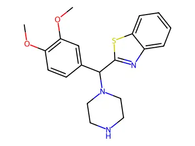 Benzothiazole, 2-[(3,4-dimethoxyphenyl)-1-piperazinylmethyl]- structure