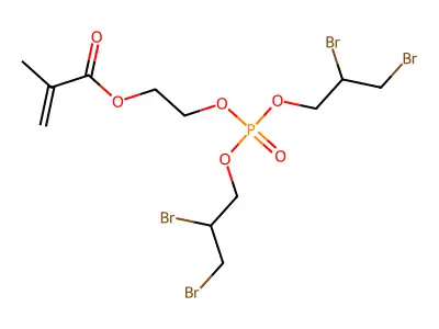 2-((Bis(2,3-dibromopropoxy)phosphinyl)oxy)ethyl methacrylate structure