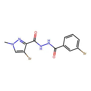 4-bromo-N'-(3-bromobenzoyl)-1-methyl-1H-pyrazole-3-carbohydrazide structure