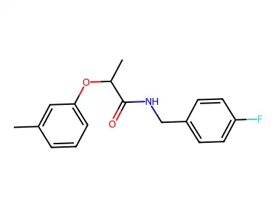 N-(4-fluorobenzyl)-2-(3-methylphenoxy)propanamide structure