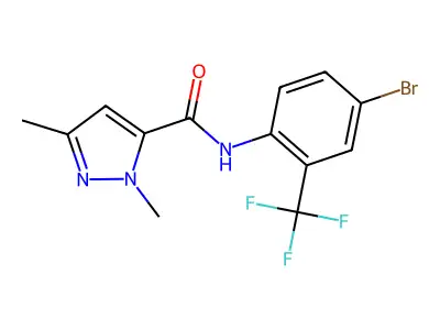 N-[4-bromo-2-(trifluoromethyl)phenyl]-2,5-dimethylpyrazole-3-carboxamide structure