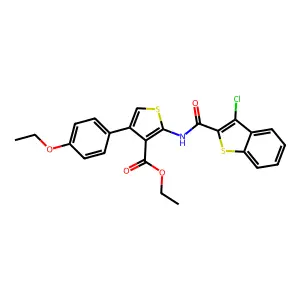 ethyl 2-[(3-chloro-1-benzothiophene-2-carbonyl)amino]-4-(4-ethoxyphenyl)thiophene-3-carboxylate structure
