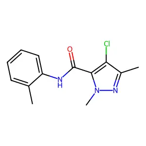 4-chloro-1,3-dimethyl-N-(2-methylphenyl)-1H-pyrazole-5-carboxamide structure