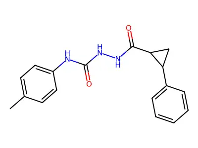 N-(4-methylphenyl)-2-[(2-phenylcyclopropyl)carbonyl]hydrazinecarboxamide structure
