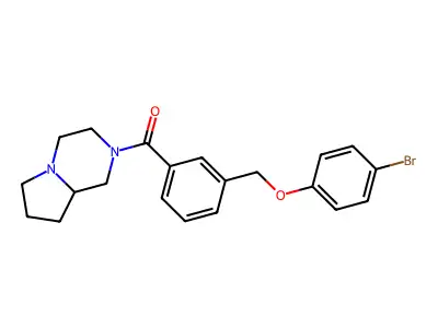 3,4,6,7,8,8a-hexahydro-1H-pyrrolo[1,2-a]pyrazin-2-yl-[3-[(4-bromophenoxy)methyl]phenyl]methanone structure