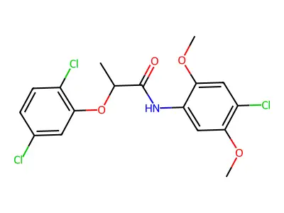 N-(4-chloro-2,5-dimethoxyphenyl)-2-(2,5-dichlorophenoxy)propanamide structure