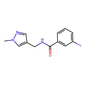 3-iodo-N-[(1-methyl-1H-pyrazol-4-yl)methyl]benzamide structure