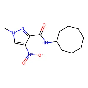 N-cyclooctyl-1-methyl-4-nitropyrazole-3-carboxamide structure