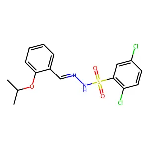2,5-dichloro-N-[(Z)-(2-propan-2-yloxyphenyl)methylideneamino]benzenesulfonamide structure
