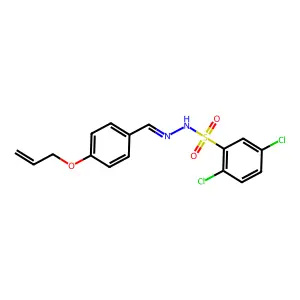 2,5-dichloro-N-[(Z)-(4-prop-2-enoxyphenyl)methylideneamino]benzenesulfonamide structure