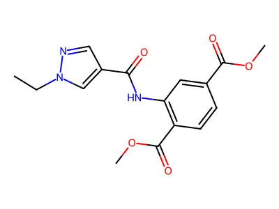 dimethyl 2-{[(1-ethyl-1H-pyrazol-4-yl)carbonyl]amino}terephthalate structure