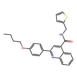 2-(4-butoxyphenyl)-N-(2-thienylmethyl)-4-quinolinecarboxamide structure