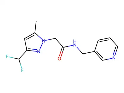2-[3-(difluoromethyl)-5-methylpyrazol-1-yl]-N-(pyridin-3-ylmethyl)acetamide structure