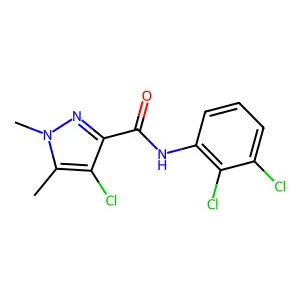 4-chloro-N-(2,3-dichlorophenyl)-1,5-dimethylpyrazole-3-carboxamide structure
