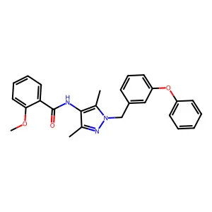 N-[3,5-dimethyl-1-(3-phenoxybenzyl)-1H-pyrazol-4-yl]-2-methoxybenzamide structure