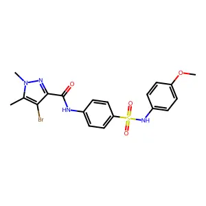4-bromo-N-[4-[(4-methoxyphenyl)sulfamoyl]phenyl]-1,5-dimethylpyrazole-3-carboxamide structure