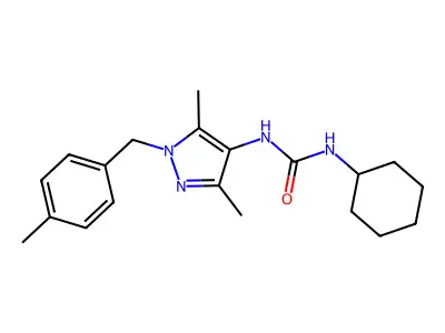 1-Cyclohexyl-3-[3,5-dimethyl-1-[(4-methylphenyl)methyl]pyrazol-4-yl]urea structure