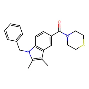(1-Benzyl-2,3-dimethylindol-5-yl)-thiomorpholin-4-ylmethanone structure