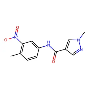 1-methyl-N-(4-methyl-3-nitrophenyl)-1H-pyrazole-4-carboxamide structure