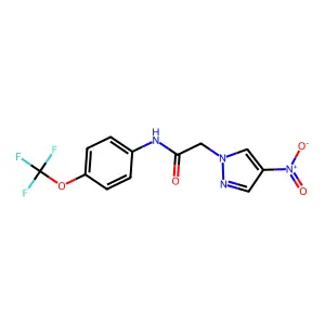 2-(4-nitropyrazol-1-yl)-N-[4-(trifluoromethoxy)phenyl]acetamide structure