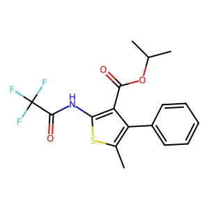 Isopropyl 5-methyl-4-phenyl-2-[(trifluoroacetyl)amino]-3-thiophenecarboxylate structure