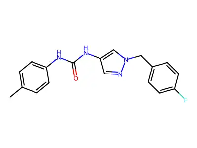 1-[1-[(4-Fluorophenyl)methyl]pyrazol-4-yl]-3-(4-methylphenyl)urea structure
