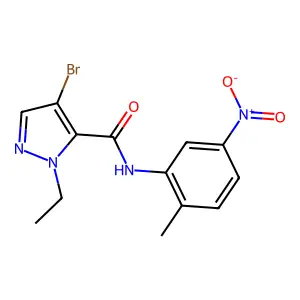 4-bromo-1-ethyl-N-{5-nitro-2-methylphenyl}-1H-pyrazole-5-carboxamide structure