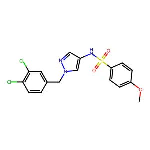 N-[1-(3,4-dichlorobenzyl)-1H-pyrazol-4-yl]-4-methoxybenzenesulfonamide structure