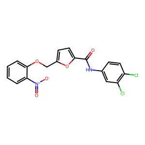 N-(3,4-dichlorophenyl)-5-[(2-nitrophenoxy)methyl]furan-2-carboxamide structure