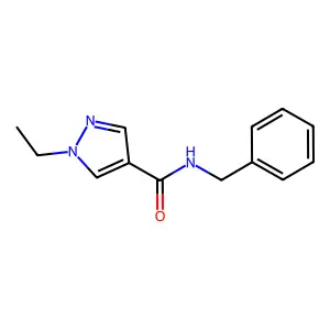 N-benzyl-1-ethyl-1H-pyrazole-4-carboxamide structure